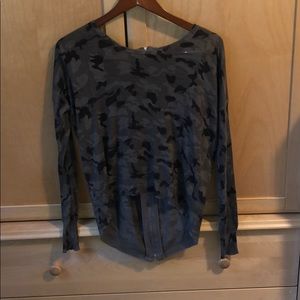 Olivaceous Green Camo Back-Zip Long-Sleeve